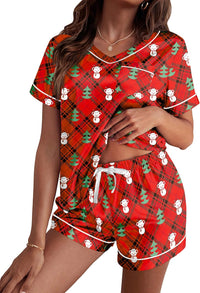 Ekouaer Silk Pajama for Women Short Sleeve Satin Pj Set Two Piece Soft Sleepwear Loungewear S-XXL