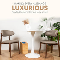 Bamboo Wooden Trash bin with Bin Liner Built-in Frame and Premium Lid - Rectangular Waste Basket with Bin Liners for Bathroom, Bedroom, Living Room, Kitchen, Office, Vanity, Salon or Spa