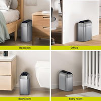 EKO Astro Slim Sensor Trash Can, 10L / 2.6 Gallon Touchless Garbage Bin with Soft-Close Butterfly Lid, Motion Sensor Stainless Steel Trash Can for Bathroom, Kitchen and Office, Waterproof