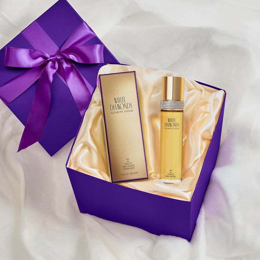 Elizabeth Taylor White Diamonds Women's Perfume, Long-Lasting Floral Fragrance for Her, Eau de Toilette EDT Spray, 3.3 fl oz