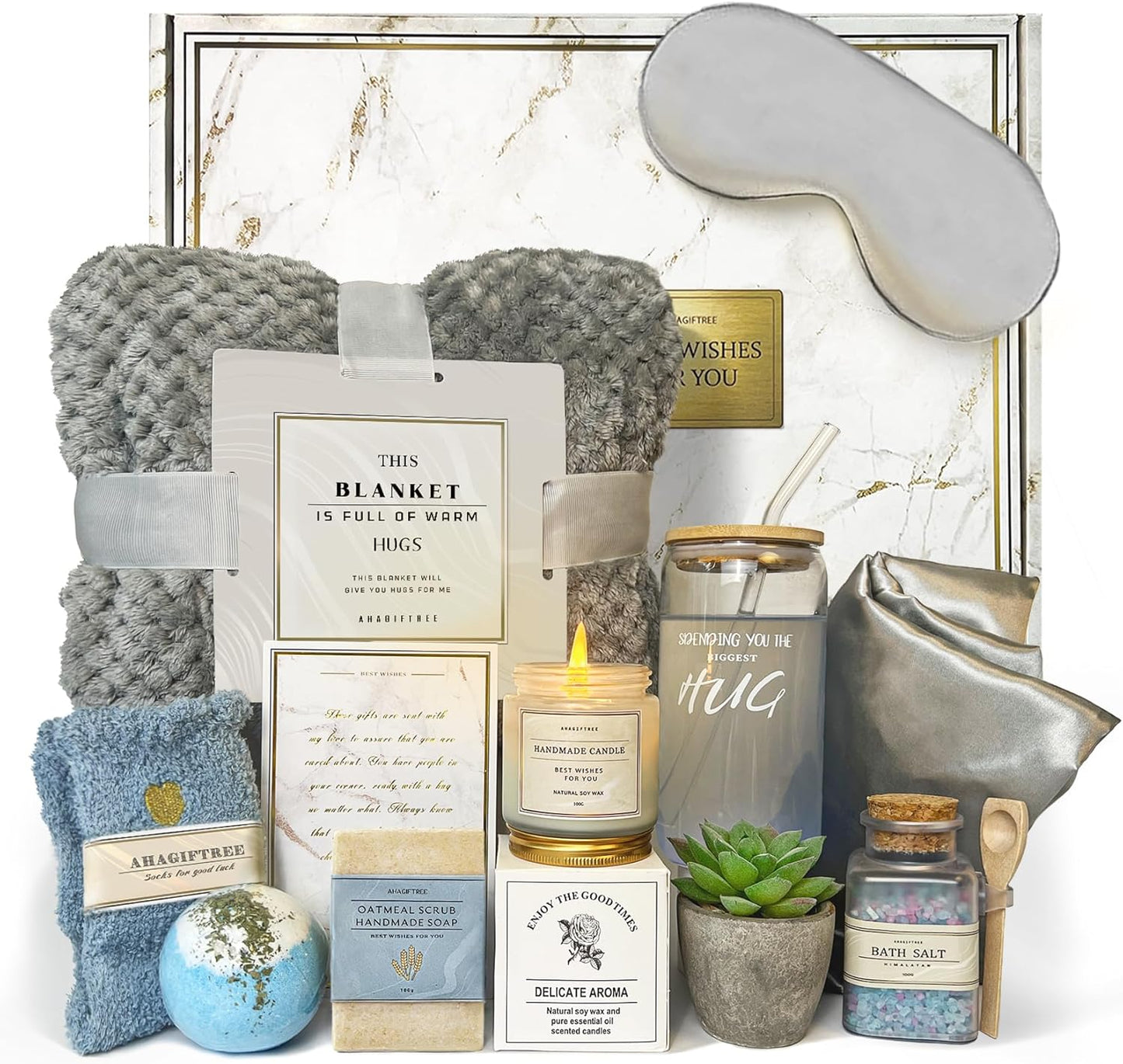 Care Package for Women,12PC Get Well Gifts for Women After Surgery,Birthday,Get Well Soon,Grief,Sympathy Gifts,Condolences (white)