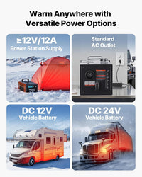VEVOR Diesel Heater 8KW, DC 12V/24V, All in One Portable Diesel Air Heater with Bluetooth APP Control, Remote Control and LCD Screen, 1.9 Gal Fuel Tank for Trucks, Vans, RVs, Campers, and Garages