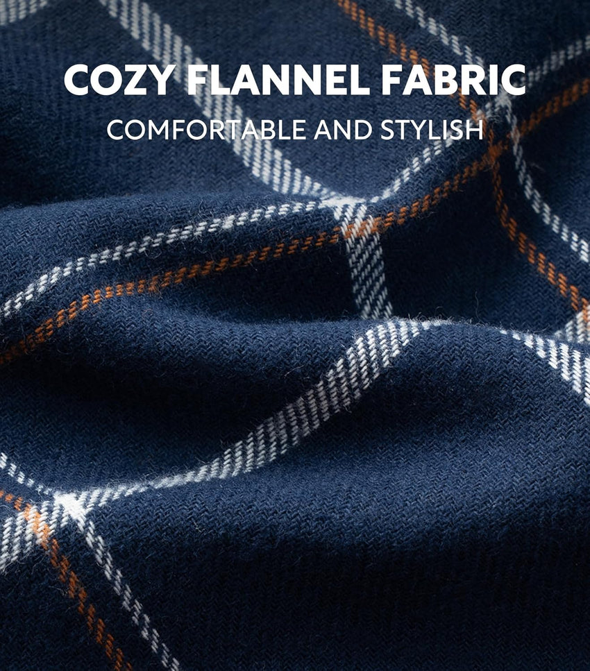 DAVID ARCHY Men's Flannel Pajama Pants, Soft & Cozy Cotton Pajama Pants, Lightweight Plaid Pants for Men with Pockets 2-Pack