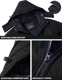 7DAY'S Men's Winter Skiing Jackets Water Resistant Fleece Coats Insulated Thermal Snowboard Jacket Parka Raincoat with Hood