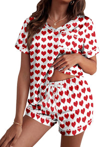 Ekouaer Silk Pajama for Women Short Sleeve Satin Pj Set Two Piece Soft Sleepwear Loungewear S-XXL