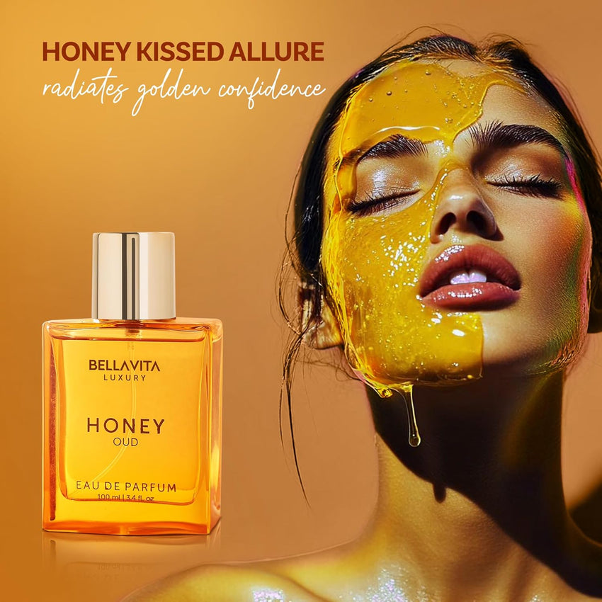 BellaVita Luxury Honey Oud Eau de Parfum (3.4 fl. oz.) | Patchouli, Vanilla, Bergamot, Floral & Spicy + Made with Clean & Vegan Essentials Oils + Cruelty Free | Long-Lasting Unisex Fragrance
