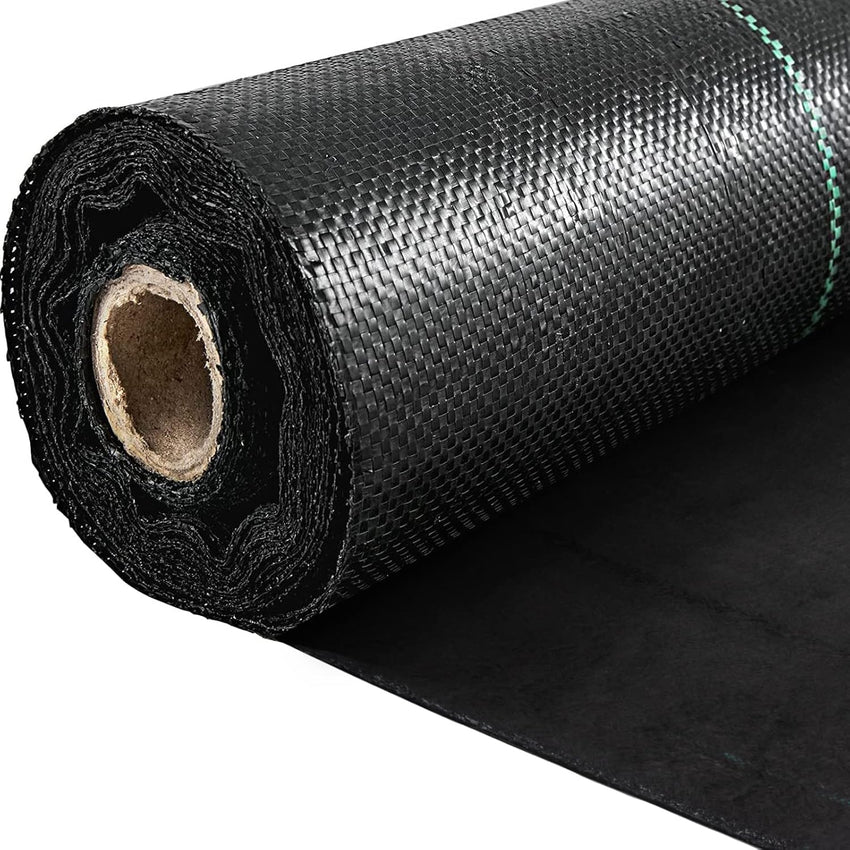 VEVOR Driveway Fabric, Heavy Duty 6x300ft 3oz Woven Landscape Fabric, Garden Weed Barrier Fabric, Weed Control Fabric, Geotextile Fabric for Landscaping, Ground Cover, Weed Block Gardening Mat, Black