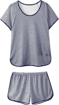 Hilinker Womens Sexy Pajama Set Ruched Lace Trim Cami and Shorts Summer Cute Pjs 2 Piece