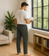 DAVID ARCHY Mens Pajama Pants Bamboo Rayon Lightweight Knit Sleep Bottoms, Soft Lounge Pants with Pockets PJs, 2 Pack