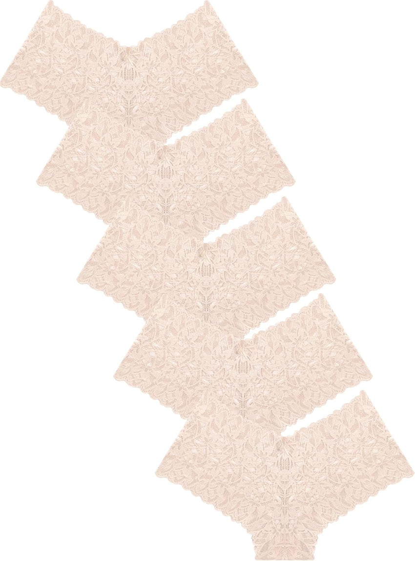 Sexy Women's Underwear Lace Shorts V Waist Breathable Cheeky Panties Boyshorts Underwear Women 5 Pack