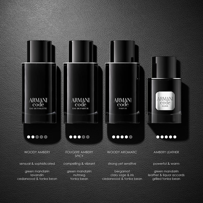 Armani Beauty - Code - Eau de Parfum - Cologne for Men - Fougère Ambery Spicy Men’s Fragrance - Green Mandarin, Nutmeg, Tonka Bean Notes