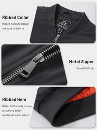 7DAY'SMens Bomber Jacket Windproof Windbreaker Thermal Quilted Jacket Warm Winter Padded Coats