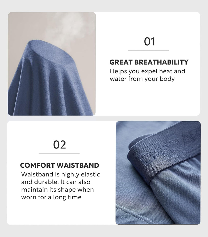 DAVID ARCHY Men's Briefs Modal No Fly Underwear Support Pouch Soft Comfort Briefs for Men 4 Pack