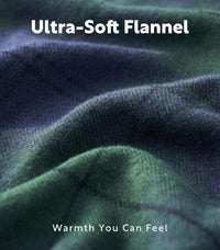 DAVID ARCHY Men's Pajamas Set Flannel Pjs Sets Ultra-Soft Cotton Pajamas for Men Classic Plaid Lounge Set with Roomy Pockets