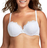Maidenform Underwire Demi Bra, Best Push-Up Bra with Wonderbra Technology, Smoothing Lace-Trim Bra with Push-Up Cups