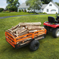 VEVOR ATV UTV Trailer Tow Behind Dump Cart, 1500lbs 15 Cubic Feet, Heavy Duty Yard Garden Trailer Pull Behind Dump Trailer for Lawn Mower Tractor