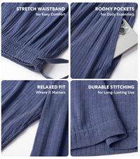 DAVID ARCHY Mens Pajama Pants Bamboo Rayon Lightweight Knit Sleep Bottoms, Soft Lounge Pants with Pockets PJs, 2 Pack