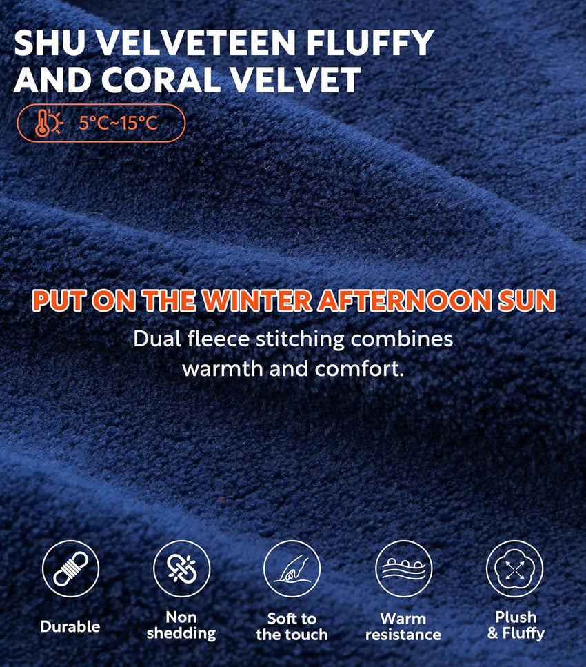 DAVID ARCHY Men's Soft Fleece Plush Robe Full Length Long Bathrobe