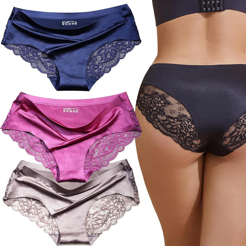 Silky Smooth Invisible Hipster Bikini Underwear for Women Frozen Silk Seamless Panties with Silky Tactile Touch