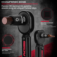 Hex Bit Impact Socket Set: 36-Piece with 4 Adapters, 1/4" 3/8" 1/2" Drive Master Allen Impact Socket Set, SAE and Metric, H5-H19 & 3/4"-5/64", Heavy Duty Storage Case, Automotive Mechanic