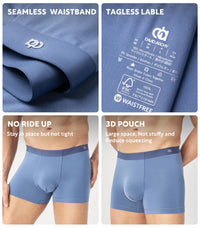 DAVID ARCHY Men's Underwear Trunks Modal Support Pouch Ultra Soft Breathable Seamless Underwear for Men 4 Pack