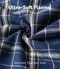 DAVID ARCHY Men's Pajamas Set Flannel Pjs Sets Ultra-Soft Cotton Pajamas for Men Classic Plaid Lounge Set with Roomy Pockets