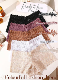 Sexy Women's Underwear Lace Shorts V Waist Breathable Cheeky Panties Boyshorts Underwear Women 5 Pack