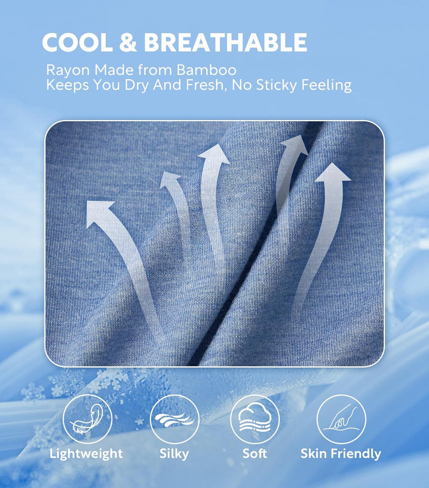 DAVID ARCHY Mens Underwear Bamboo Rayon Boxers for Men Breathable and Cool Men's Boxer Shorts with Button Fly 3 or 5 Pack