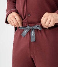 DAVID ARCHY Mens Pajamas Set Soft Cotton Notched Collar Pajamas for Men Long Sleeve Mens Sleepwear with Pockets & Front Fly