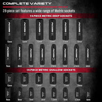 Hex Bit Impact Socket Set: 36-Piece with 4 Adapters, 1/4" 3/8" 1/2" Drive Master Allen Impact Socket Set, SAE and Metric, H5-H19 & 3/4"-5/64", Heavy Duty Storage Case, Automotive Mechanic