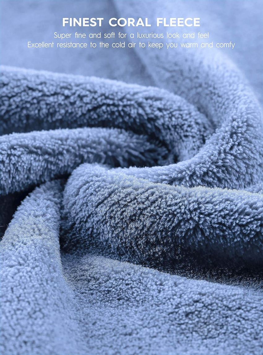 DAVID ARCHY Men's Soft Fleece Plush Robe Full Length Long Bathrobe