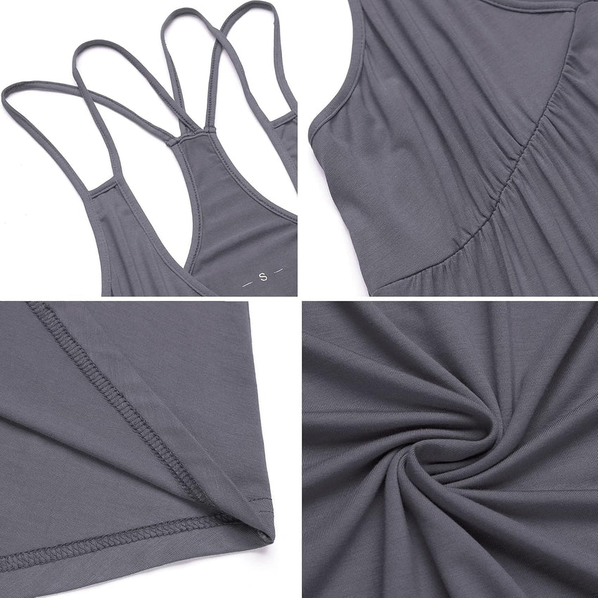 Samring Sexy Lingerie Sleepwear for Women Chemises V-Neck Full Slip Babydoll Nightgown Dress S-XXL