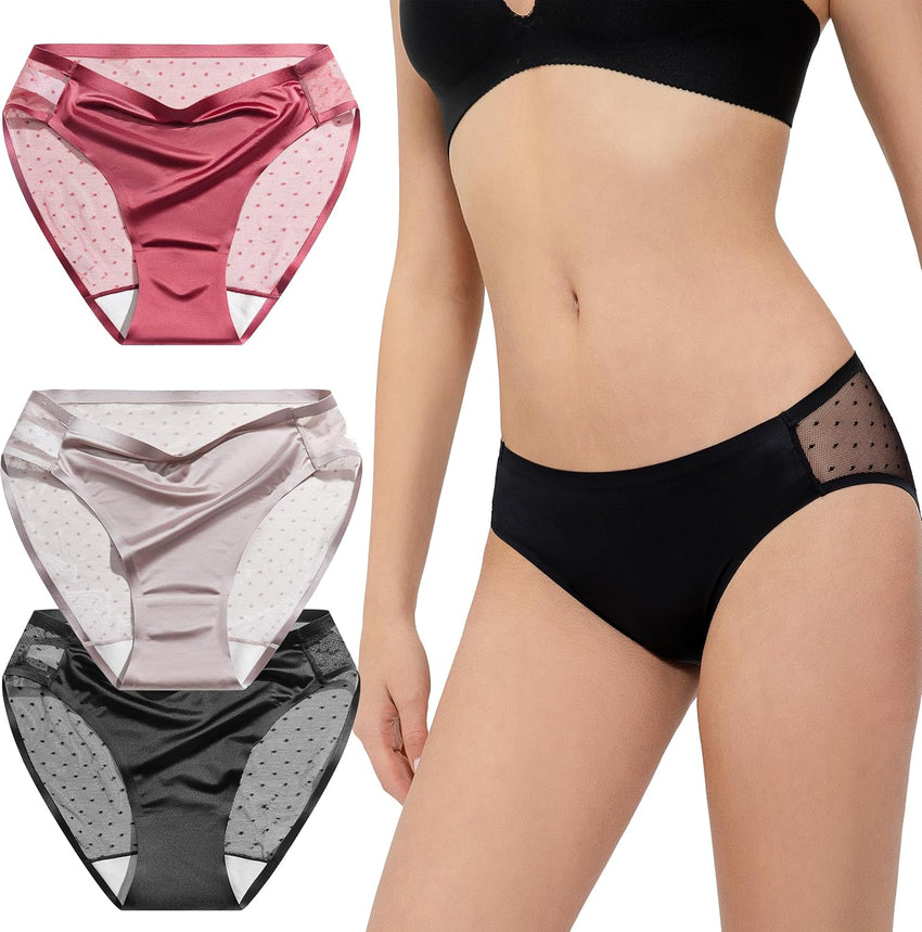 Silky Smooth Invisible Hipster Bikini Underwear for Women Frozen Silk Seamless Panties with Silky Tactile Touch