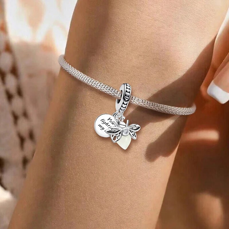925 Silver Plated Elephant Moon Perfume Heart Firefly Beads Diy Bracelet Necklace Making Gift Of High Quality Fashion Jewelry - 7DAY'S