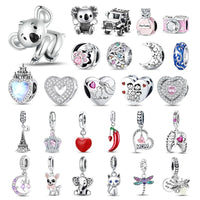 925 Silver Plated Elephant Moon Perfume Heart Firefly Beads Diy Bracelet Necklace Making Gift Of High Quality Fashion Jewelry - 7DAY'S