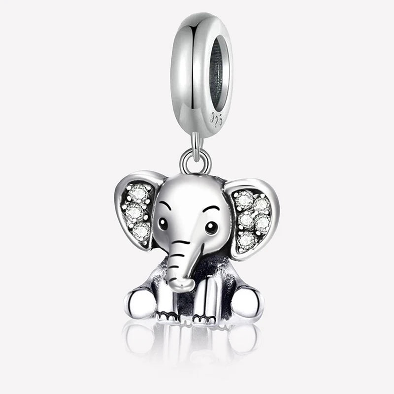 925 Silver Plated Elephant Moon Perfume Heart Firefly Beads Diy Bracelet Necklace Making Gift Of High Quality Fashion Jewelry - 7DAY'S