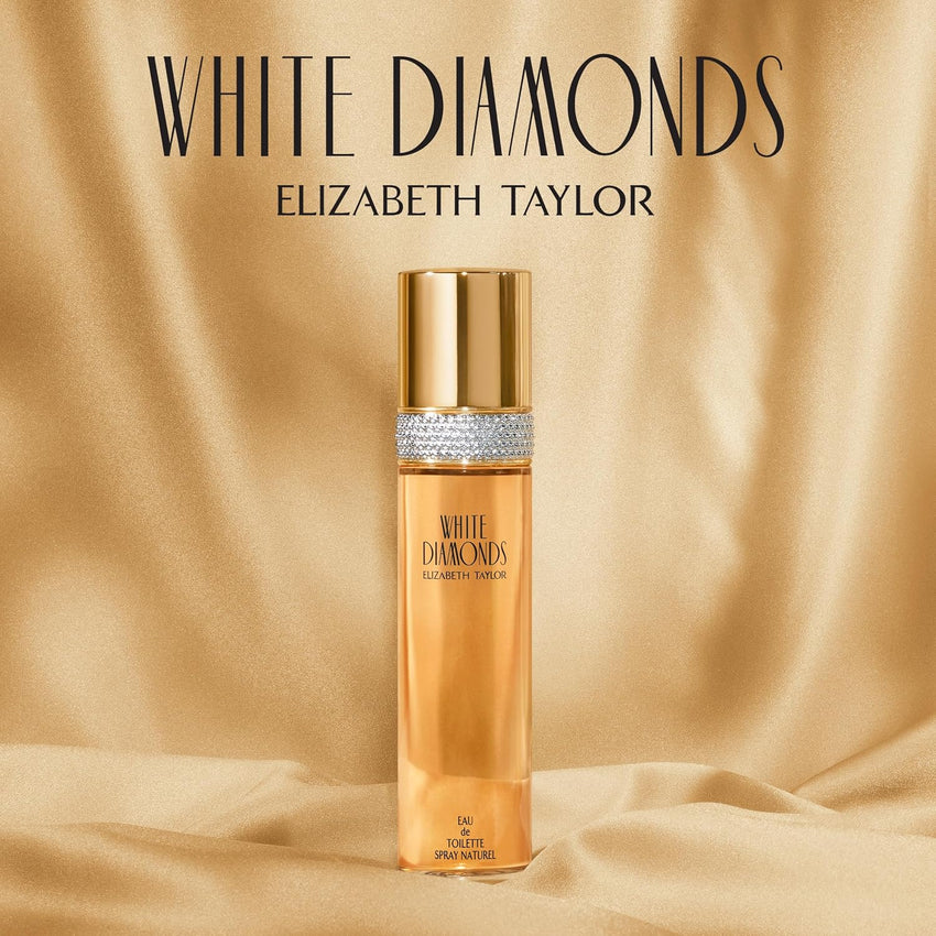 Elizabeth Taylor White Diamonds Women's Perfume, Long-Lasting Floral Fragrance for Her, Eau de Toilette EDT Spray, 3.3 fl oz