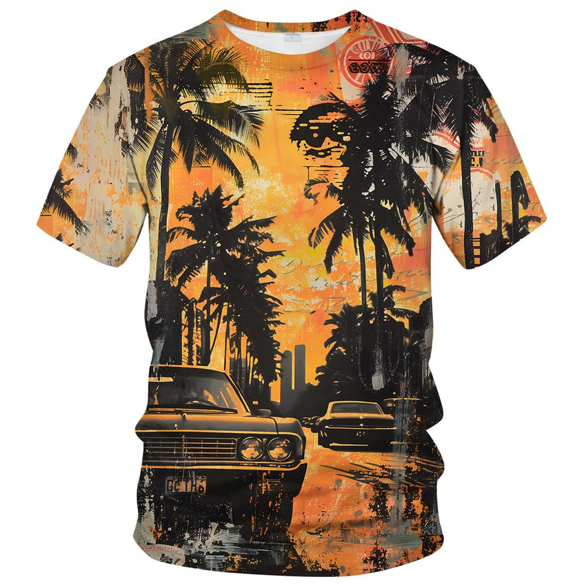 Abstract Art Shirt Men Street Graffiti Tshirts Women Hawaii Vacation Shirt Tee - 7DAY'S