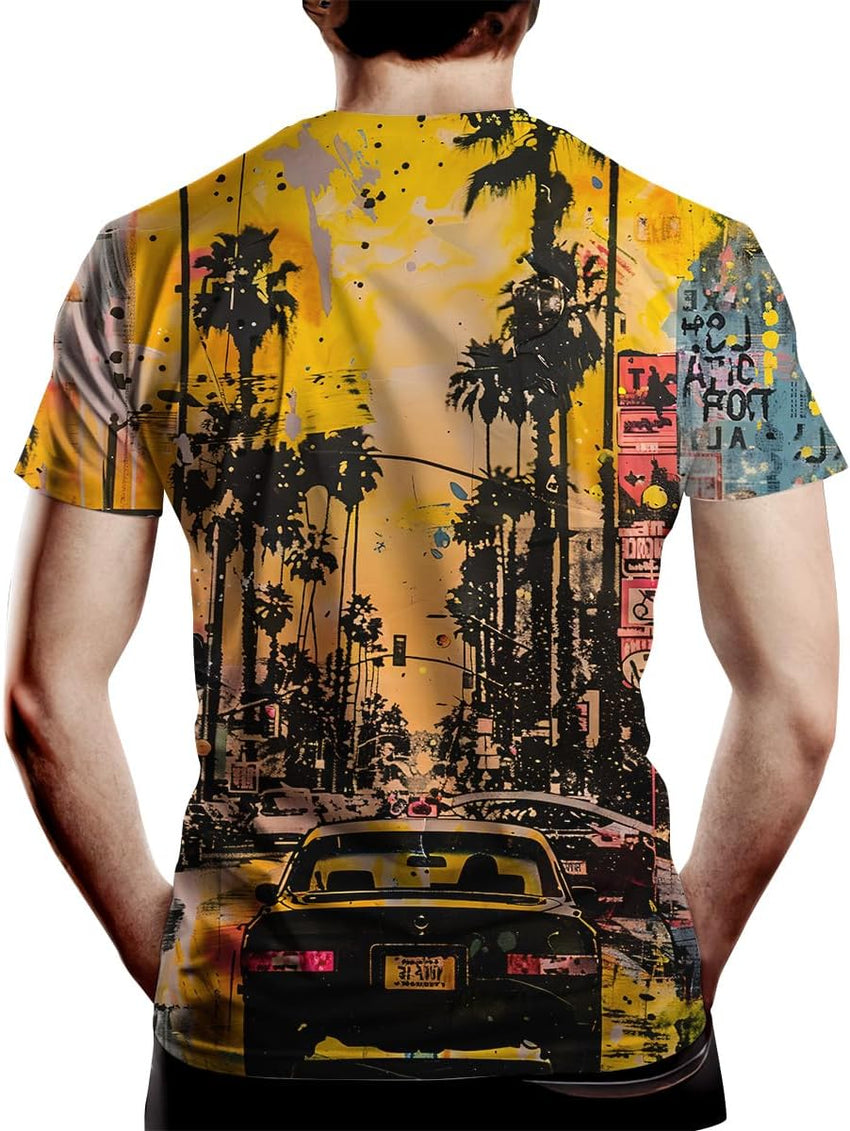 Abstract Art Shirt Men Street Graffiti Tshirts Women Hawaii Vacation Shirt Tee - 7DAY'S