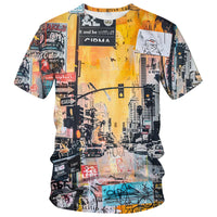 Abstract Art Shirt Men Street Graffiti Tshirts Women Hawaii Vacation Shirt Tee - 7DAY'S