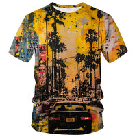 Abstract Art Shirt Men Street Graffiti Tshirts Women Hawaii Vacation Shirt Tee - 7DAY'S