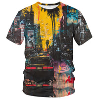 Abstract Art Shirt Men Street Graffiti Tshirts Women Hawaii Vacation Shirt Tee - 7DAY'S