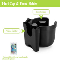 Accmor Stroller Cup Holder with Phone Holder, Bike Cup Holder, Universal Cup Holder for Uppababy Nuna Doona Strollers, 2 - in - 1 Cup Phone Holder for Stroller, Bike, Wheelchair, Walker, Scooter - 7DAY'S