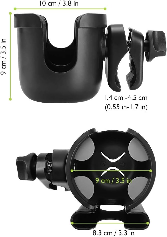 Accmor Stroller Cup Holder with Phone Holder, Bike Cup Holder, Universal Cup Holder for Uppababy Nuna Doona Strollers, 2 - in - 1 Cup Phone Holder for Stroller, Bike, Wheelchair, Walker, Scooter - 7DAY'S