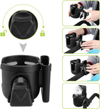 Accmor Stroller Cup Holder with Phone Holder, Bike Cup Holder, Universal Cup Holder for Uppababy Nuna Doona Strollers, 2 - in - 1 Cup Phone Holder for Stroller, Bike, Wheelchair, Walker, Scooter - 7DAY'S