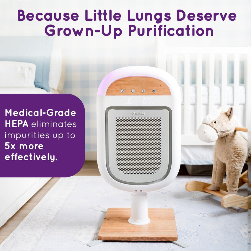 Air Purifier for Baby | Proprietary Safe - Sleep Design | Medical - Grade HEPA Filtration | Laser - Accurate Air Quality & Temp Sensors | Smart Parent - Approved Features - 7DAY'S