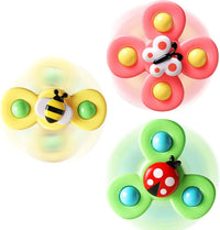 ALASOU 3PCS Suction Cup Spinner Toys for 1 Year Old Boy Girl|Spinning Top Baby Toys 12 18 Months|1 2 Year Old Boy Birthday Gift|Baby Bath Toy for Kids Ages 1 - 3|Sensory Toy for Toddlers 1 - 3 - 7DAY'S