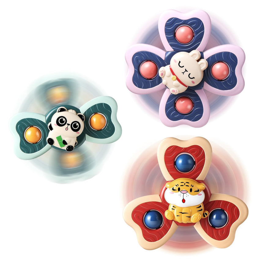 ALASOU 3PCS Suction Cup Spinner Toys for 1 Year Old Boy Girl|Spinning Top Baby Toys 12 18 Months|1 2 Year Old Boy Birthday Gift|Baby Bath Toy for Kids Ages 1 - 3|Sensory Toy for Toddlers 1 - 3 - 7DAY'S