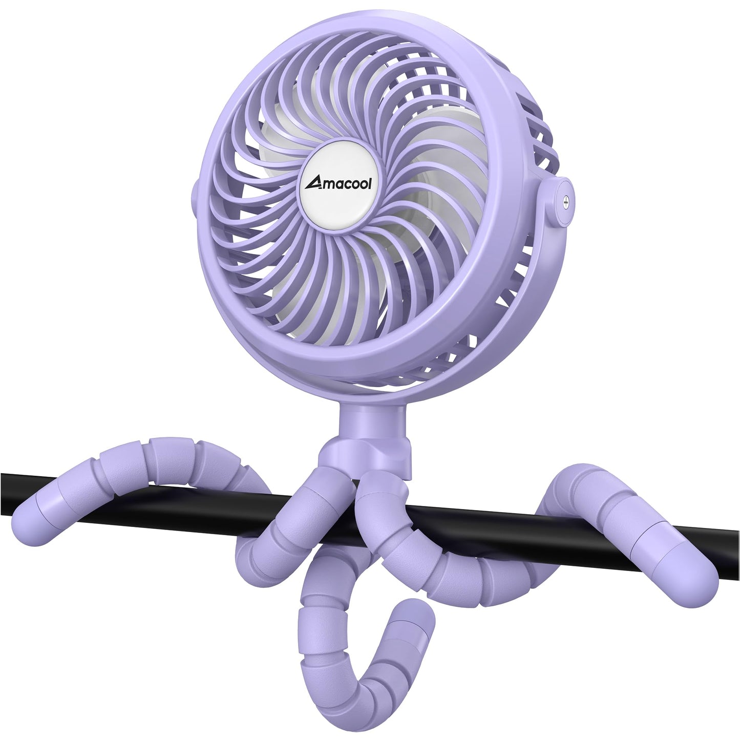 AMACOOL Battery Operated Stroller Fan Flexible Tripod Clip On Fan with 3 Speeds and Rotatable Handheld Personal Fans for Car Seat Crib Bike Treadmill (Black) - 7DAY'S