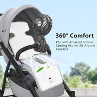 AMACOOL Battery Operated Stroller Fan Flexible Tripod Clip On Fan with 3 Speeds and Rotatable Handheld Personal Fans for Car Seat Crib Bike Treadmill (Black) - 7DAY'S